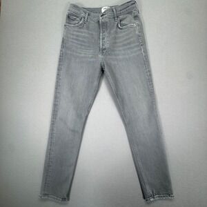 Agolde High Rise Skinny Jeans Grey Button Fly Denim Pants Size 27